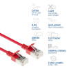 ACT punane 0,15 m LSZH S/FTP CAT6A õhuke paigalduskaabel snagless-ühendusega ja RJ45-pistikud (DB7530)