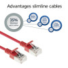 ACT punane 0,15 m LSZH S/FTP CAT6A õhuke paigalduskaabel snagless-ühendusega ja RJ45-pistikud (DB7530)