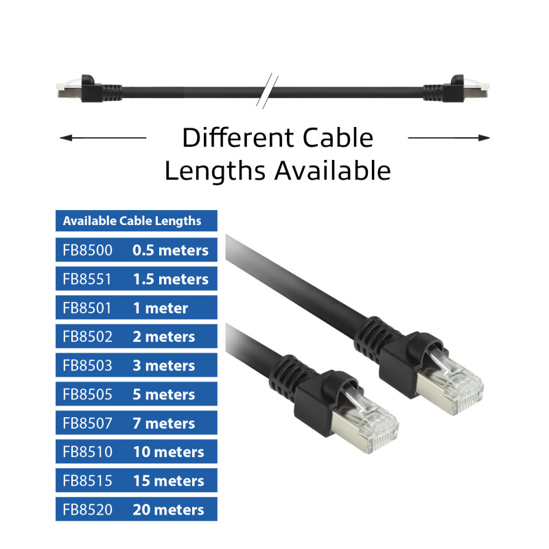 ACT FB8520 20m S/FTP Cat.7 PUR patch-kaabel, snagless RJ45, must