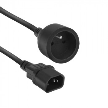 ACT toitekaabel C14 IEC 60320 - Type E emane (max. vool 10A) must 0,6 m (AK5386)