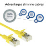 ACT Kollane 0,25m LSZH S/FTP CAT6A õhuke paigalduskaabel ilma tõkendita RJ45 pistikutega (DB7852)