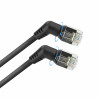 ACT DD1910 CAT6A U/FTP õhuke paigalduskaabel, 10m, must, nurga all 360° pööratav RJ45