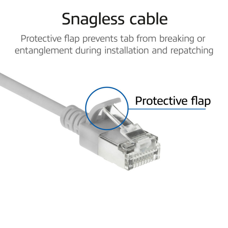 ACT Hall 0,15m LSZH S/FTP CAT6A õhuke paigalduskaabel snagless-ühendusega RJ45 pistikutega (DB7030)
