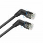 ACT DD1900 must 0,5 m U/FTP CAT6A õhuke paigalduskaabel 360° pööratavate nurga all RJ45-pistikutega