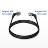 ACT DD1900 must 0,5 m U/FTP CAT6A õhuke paigalduskaabel 360° pööratavate nurga all RJ45-pistikutega