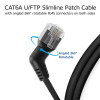 ACT DD1900 must 0,5 m U/FTP CAT6A õhuke paigalduskaabel 360° pööratavate nurga all RJ45-pistikutega