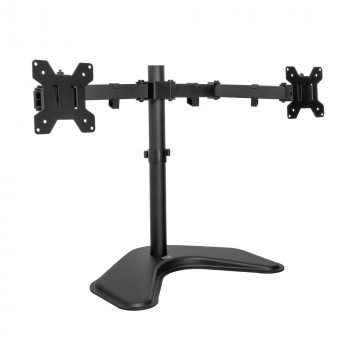 ACT AC8363 kahe monitori käepide lauaalusega kuni 32 inch ekraanile - klambri- ja läbiviigupaigaldus, VESA 75/100, 8 kg käe kohta, must
