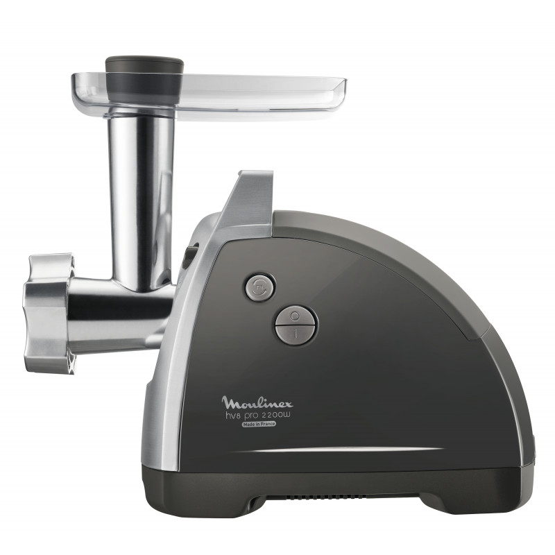 Moulinex ME6868 HV8 Pro 4-in-1 hakklihamasin, 2200 W, 4,5 kg/min, 3 roostevabast terasest ketast, kebbe- ja vorstilisad, must/hõbedane