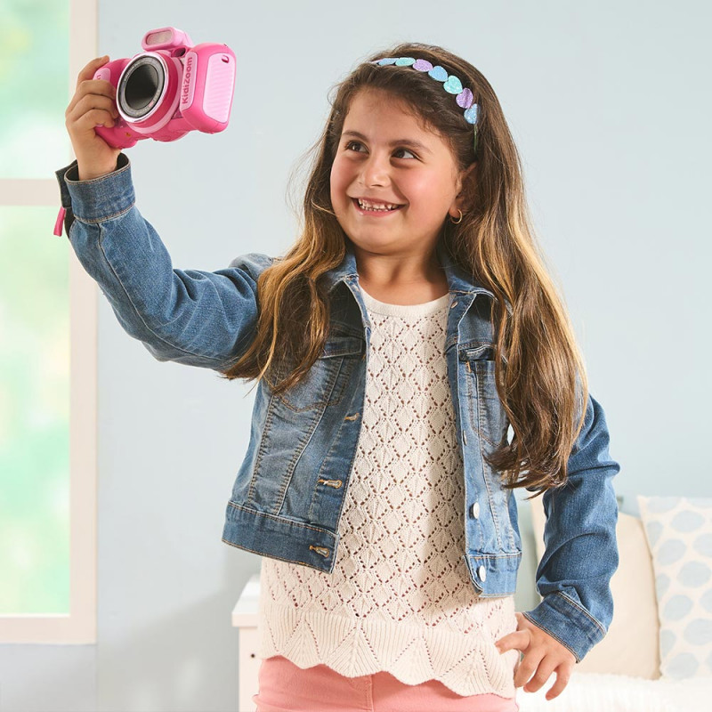VTech Kidizoom Duo FX roosa digikaamera kahe objektiiviga, 5MP, 2,4-tolline värviline LCD, mängud, microSD pesa, USB, 4x AA 80-519954