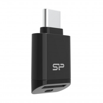 Silicon Power C200 USB-C 3.2 microSD kaardilugeja - Must