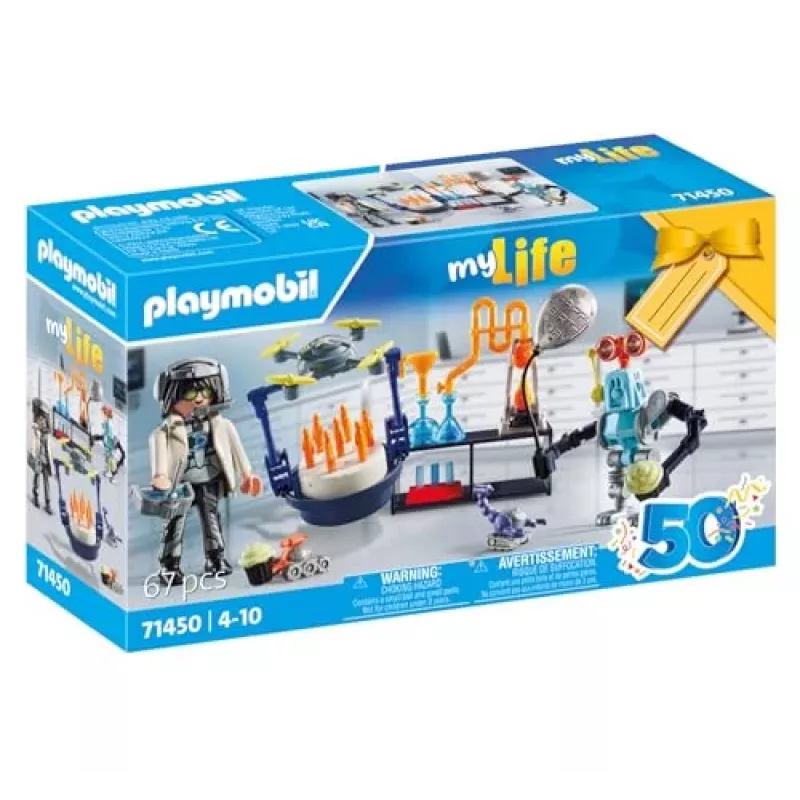 Playmobil 71450 My Life: Teadlased robotitega teemapidu laboris, sealhulgas transpordidroon ja robotid lõbusaks fantaasiarollimänguks