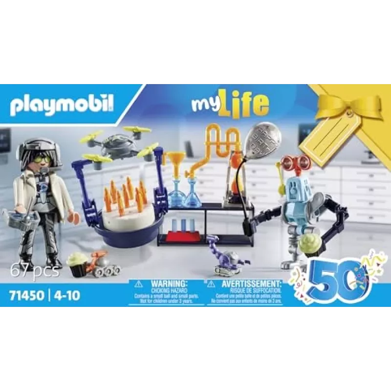 Playmobil 71450 My Life: Teadlased robotitega teemapidu laboris, sealhulgas transpordidroon ja robotid lõbusaks fantaasiarollimänguks