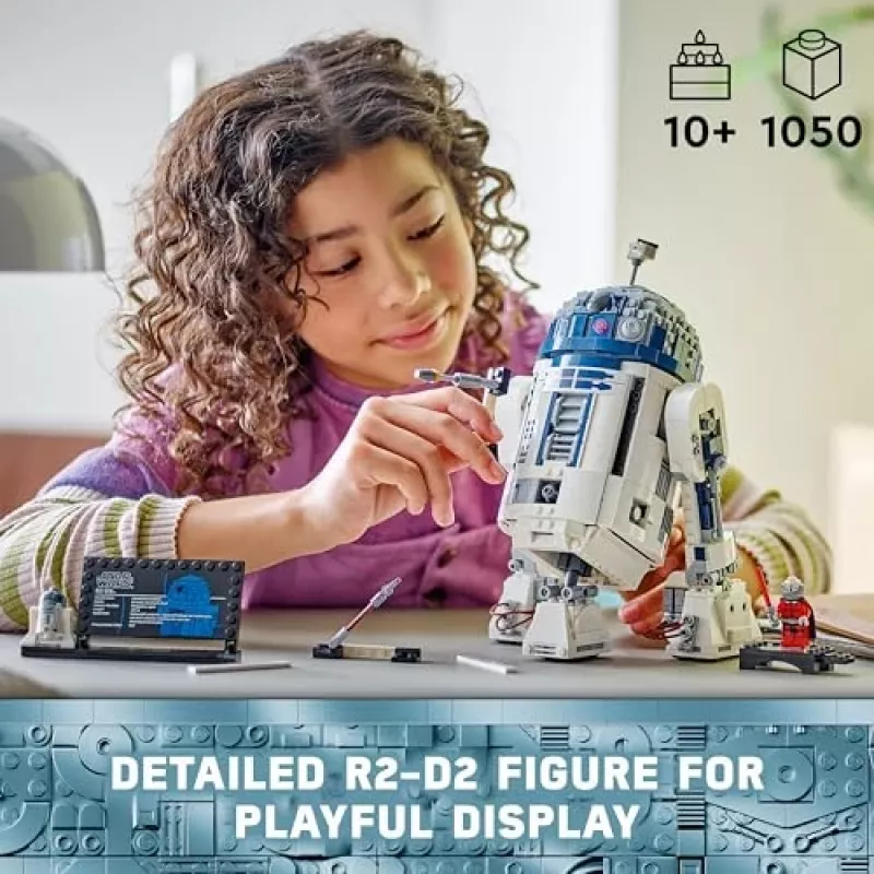 LEGO ehitatav droid R2‑D2 komplekt 75379 — 1050 osa, 10+ aastat, 160×110×240 mm, 0,24 kg