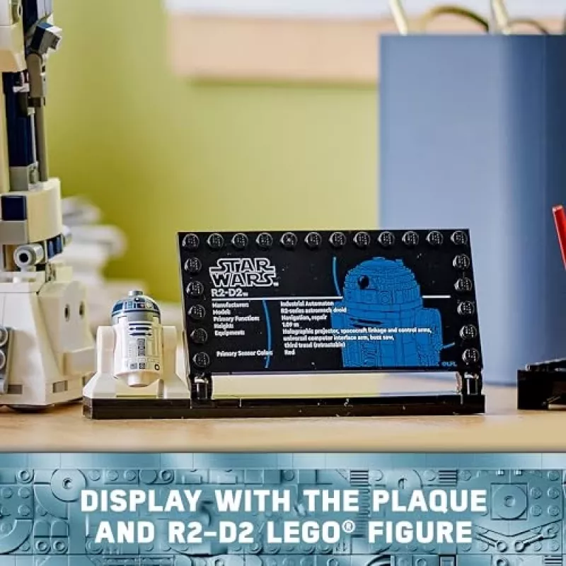 LEGO ehitatav droid R2‑D2 komplekt 75379 — 1050 osa, 10+ aastat, 160×110×240 mm, 0,24 kg