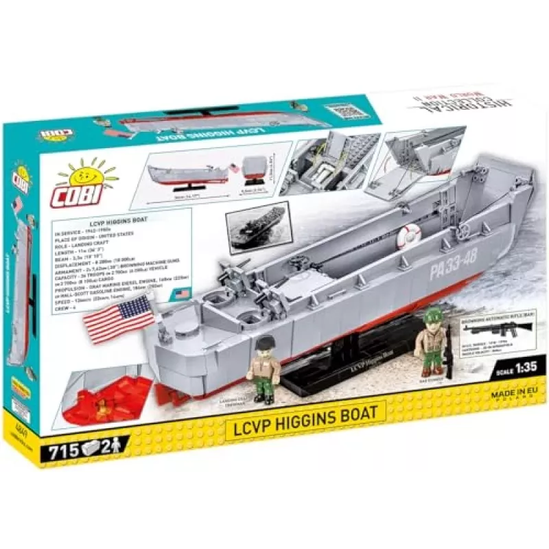 Ehituskomplekt Cobi LCVP Higgins Boat 715 tk vanus 8+