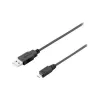 Equip USB 2.0 Type A to Micro-B kaabel, 1.0m, Must, 1 m, USB A, Micro-USB B, USB 2.0, Male/Male, Must
