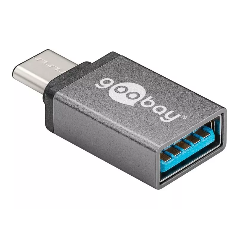 Wentronic Goobay USB-C™-adapter – USB 3.0 A-pesa, hall – ühenduseks USB-C™ ja USB-A seadmete vahel (56621)
