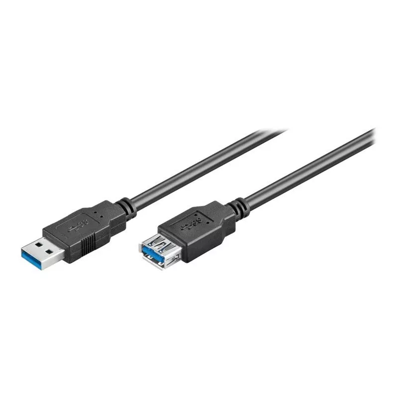 Wentronic Goobay USB 3.0 SuperSpeed pikenduskaabel, must, 3 m - USB 3.0-pistik (tüüp A) > USB 3.0-pesa (tüüp A) (93999)