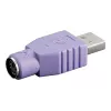 Microconnect USBA-M/PS2-F pistikuadapter Violetne