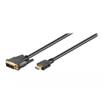 Wentronic Goobay HDMI™ / DVI-D kaabel, must, 3 m - 19 kontaktiga HDMI™-pistik > DVI-D (18+1) pistik (51581)