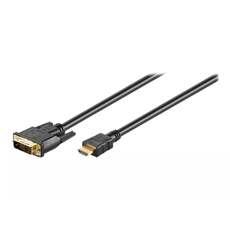 Wentronic Goobay HDMI™ / DVI-D kaabel, must, 3 m - 19 kontaktiga HDMI™-pistik > DVI-D (18+1) pistik (51581)