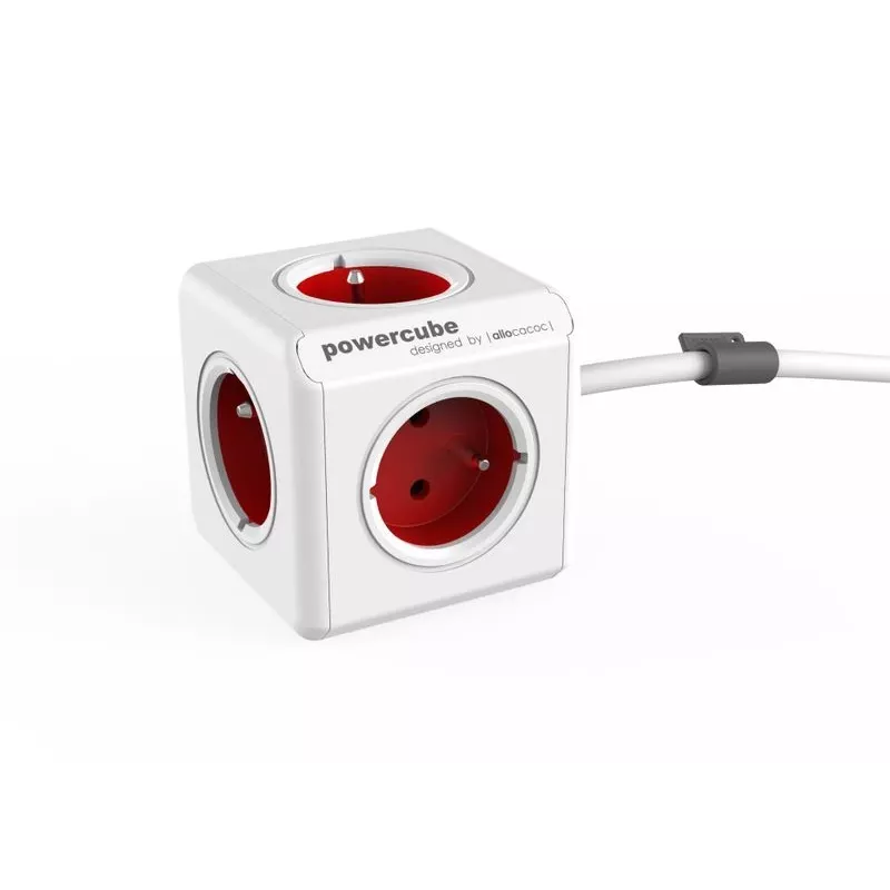 Allocacoc PowerCube Extended - 1,5m - Hall - Punane - 220 - 240V (PowerCube Extended 1,5M R)