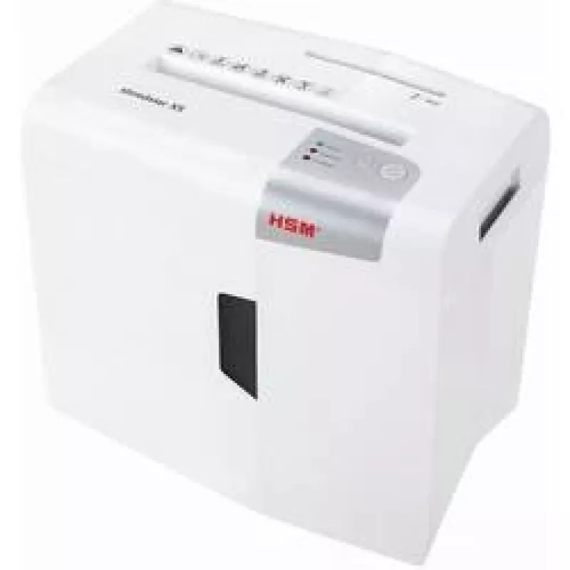 Paberipurustaja HSM X5 osakeste lõikamine P-4, 22 cm töölaius, 4,5 mm osakesed, 5-lehe mahutavus, 18 l konteiner
