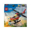 LEGO City tuletõrjekopter 60411 ehitusmänguasi, 85 tükki, pöörlevad labad, 1 minifiguur, vanus 5+ (220×90×60 mm)