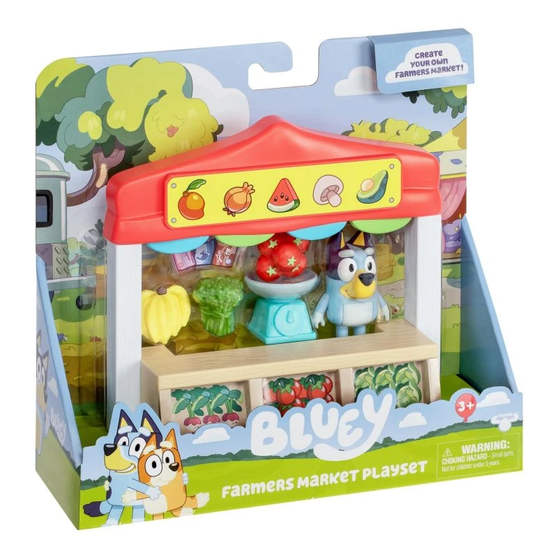 Mänguasjafiguuride komplekt TMTOYS Mini Bluey Toidupood BLU17555 – minitegelaste komplekt poeskäimise mängimiseks