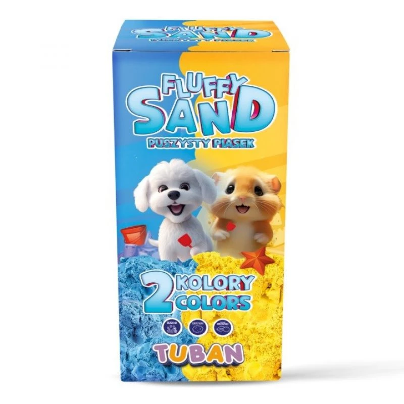 Laste meisterduskomplekt TUBAN Tuban SET FLUFFY SAND – sinine ja kollane, 2 × 70 g, vanus 3+