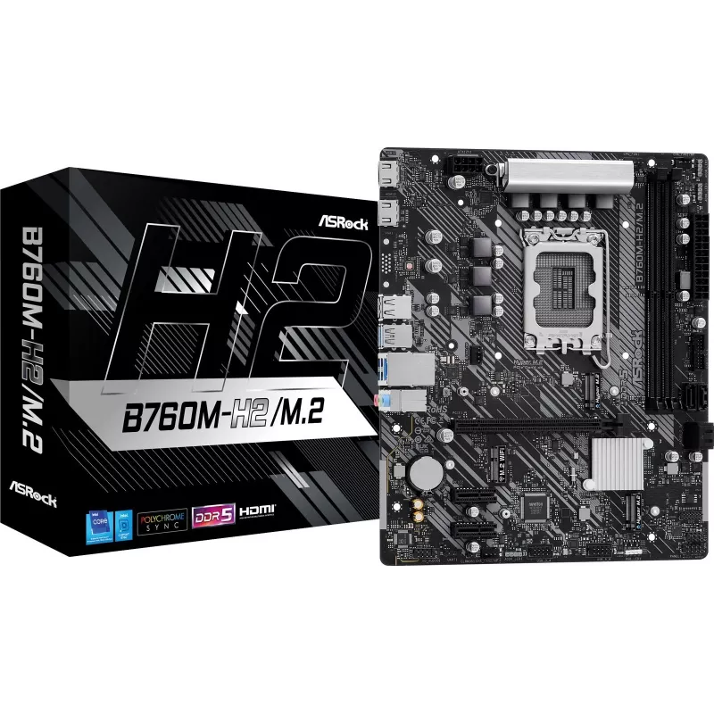 ASRock B760M-H2/M.2 DDR5 LGA1700 Micro-ATX emaplaat