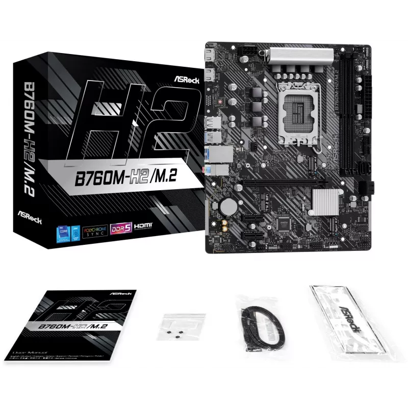 ASRock B760M-H2/M.2 DDR5 LGA1700 Micro-ATX emaplaat