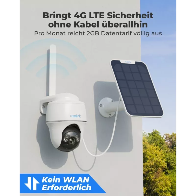Reolink Go Series G430 - 5MP välistingimustes kasutatav aku-kaamera, 4G LTE võrk, inimese/sõiduki/looma tuvastus, 355° pööramine ja 140° kallutamine