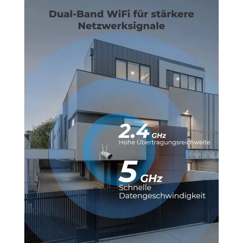 Reolink W320 - 5MP väliturvakaamera, 2,4/5 GHz Wi-Fi, inimese/sõiduki/looma tuvastus, 30 m öönägemine