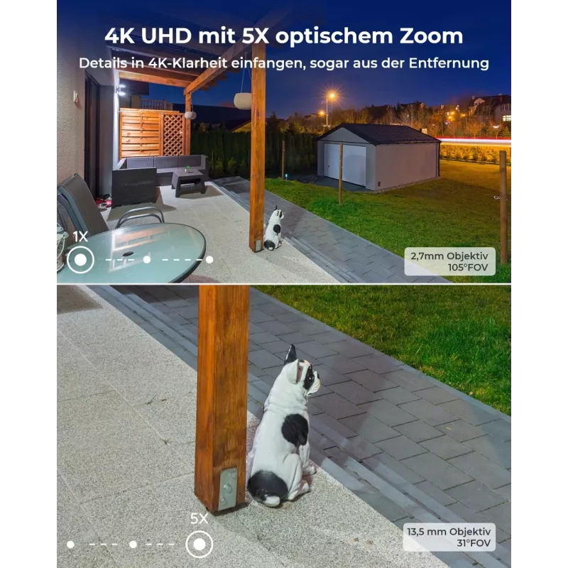 Reolink W430 – 4K välikaamera, uue põlvkonna Wi‑Fi 6, 5‑kordne optiline suum, inimese/sõiduki/looma tuvastus, värviline öönägemine
