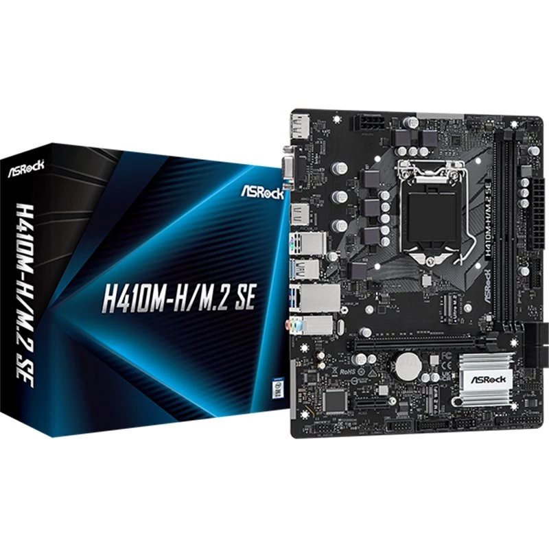 ASRock H410M-H/M.2 SE emaplaat Intel H370 LGA 1200 micro ATX