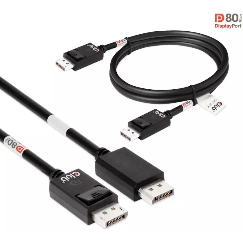 CLUB3D DisplayPort 2.1 Bi-Directional VESA DP80 Certified kaabel 4K240Hz, 8K60Hz or 10K30Hz M/M 1.2m/3.94ft