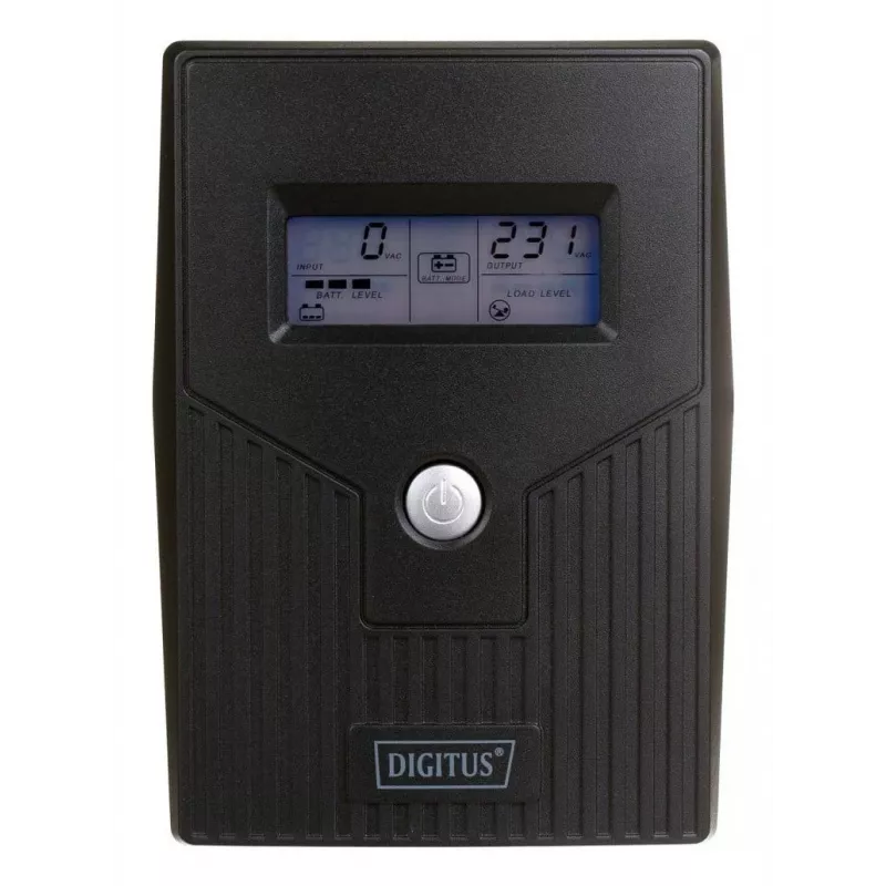 DIGITUS Line-Interactive UPS, 800VA/480W 12V/9Ah X1 Aku, 2x CEE 7/7 pistikupesa, RJ-11, LCD (DN-170064-LCD)