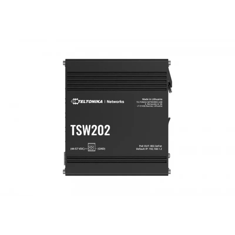 Teltonika TSW202 Hallatav L2 Gigabit Ethernet (10/100/1000) Power over Ethernet (PoE) Alumiinium, Sinine