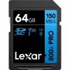 SDXC-välkmälu Lexar 64 GB UHS-I 800xPRO — Klass 10, U3, V30, 150 MB/s