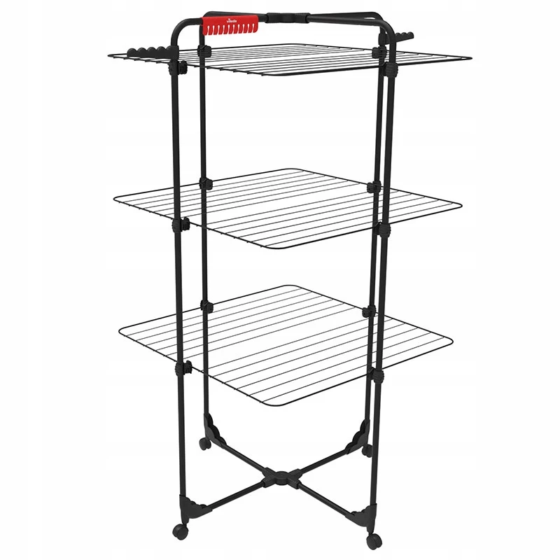 Seinale kinnitatav pesukuivatusrest VILEDA Mixer 3 Ultimate — teras, 30 m kuivatuspinda, kokkupandav, rattad, 131×93×71 cm