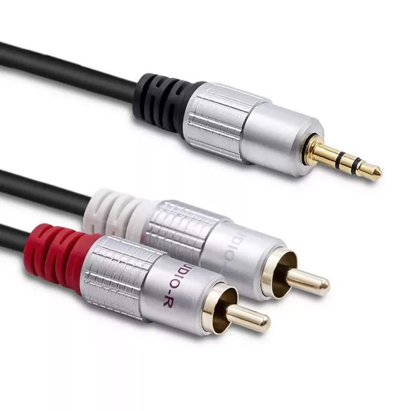 Audio kaabel Qoltec 52339 1m 2xRCA 3.5mm Must