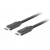 USB C-C kaabel LANBERG CA-CMCM-32CU-0018-BK USB 3.2 Gen 2, 1,8 m, must, 100 W PD, 4K video