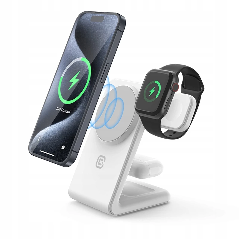 Juhtmeta laadija 3in1 MagSafe iPhone'ile, Apple Watchile ja AirPodsidele Crong