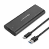 SSD-korpus QOLTEC 50312 Must ühele M.2 SATA kettale, USB USB-C (USB 2.0 / 3.2 Gen 1)