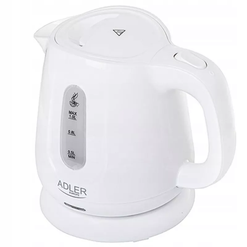 Elektriline veekeetja Adler AD 1373 — 1 L mahutavus, 850 W, valge, 360° alus, polüpropüleen