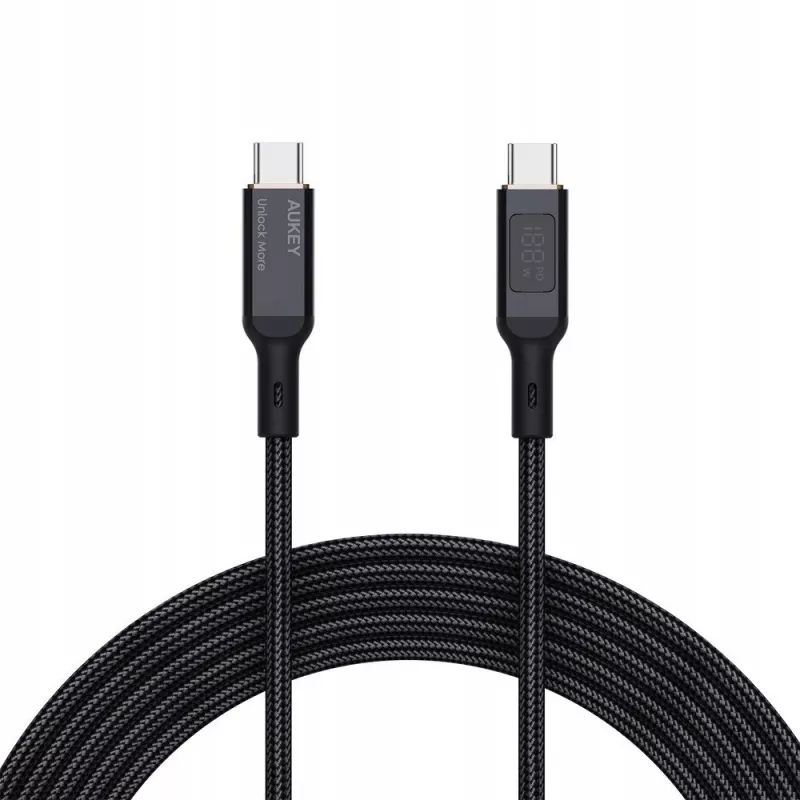 AUKEY CB-MCC102 USB-kaabel 1,8 m USB-C must 480 Gbit/s