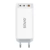 SAVIO LA-07 GaN 65W seinadapter, USB, QC4.0+, PD 3.0, Valge