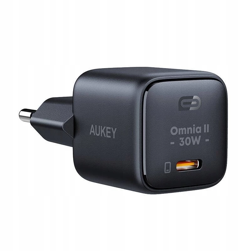 Seinalaadija Aukey PA-B1L USB-C 30 W must — kompaktne USB‑C PD toiteadapter