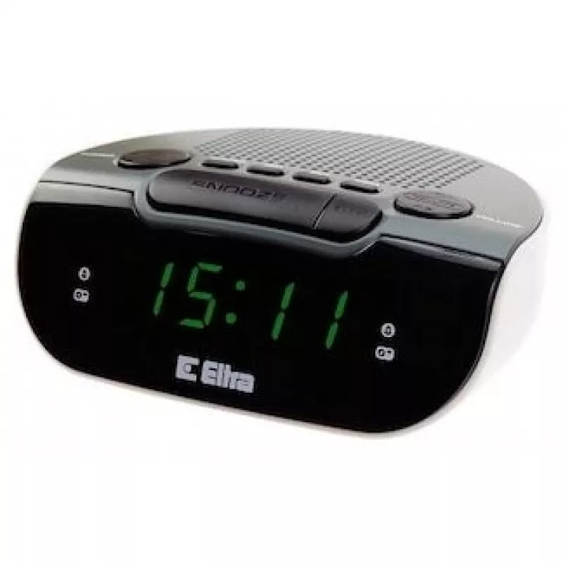 Raadio kella/äratus LED-iga, Eltra, 127x53x98 mm, hall/valge